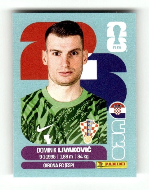 CRO2 Dominik Livaković Chorwacja Base Naklejki FIFA World Cup 2026 Panini