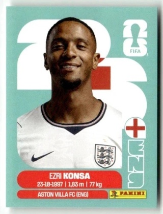 ENG5 Ezri Konsa Anglia Base Naklejki FIFA World Cup 2026 Panini