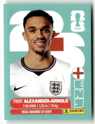 ENG6 Trent Alexander-Arnold Anglia Base Naklejki FIFA World Cup 2026 Panini