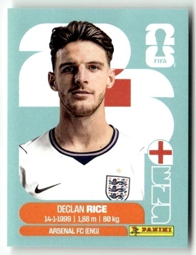 ENG10 Declan Rice Anglia Base Naklejki FIFA World Cup 2026 Panini