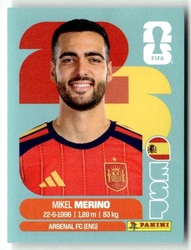 ESP14 Mikel Merino Hiszpania Base Naklejki FIFA World Cup 2026 Panini