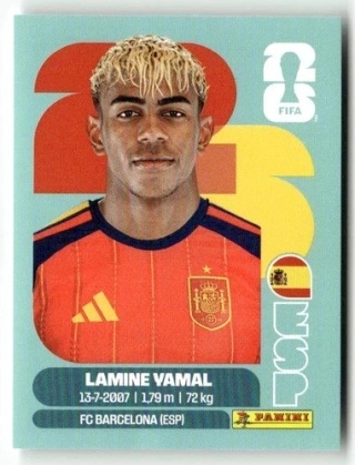 ESP15 Lamine Yamal Hiszpania Base Naklejki FIFA World Cup 2026 Panini