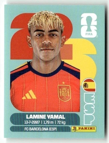 ESP15 Lamine Yamal Hiszpania Base Naklejki FIFA World Cup 2026 Panini