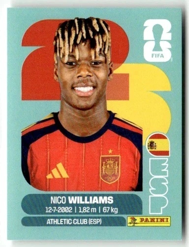 ESP17 Nico Williams Hiszpania Base Naklejki FIFA World Cup 2026 Panini
