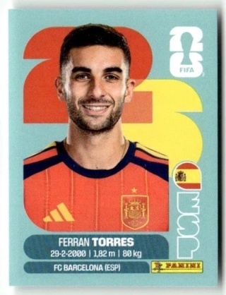 ESP18 Ferran Torres Hiszpania Base Naklejki FIFA World Cup 2026 Panini