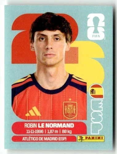 ESP3 Robin Le Normand Hiszpania Base Naklejki FIFA World Cup 2026 Panini