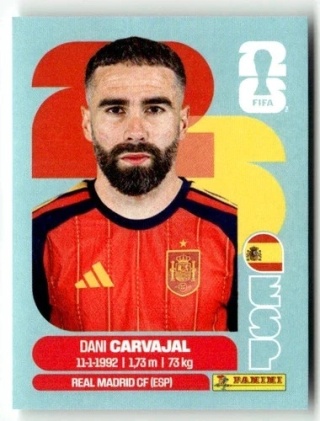 ESP7 Dani Carvajal Hiszpania Base Naklejki FIFA World Cup 2026 Panini