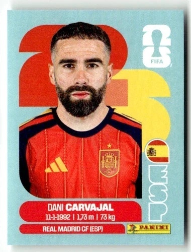 ESP7 Dani Carvajal Hiszpania Base Naklejki FIFA World Cup 2026 Panini