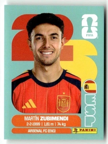 ESP9 Martín Zubimendi Hiszpania Base Naklejki FIFA World Cup 2026 Panini