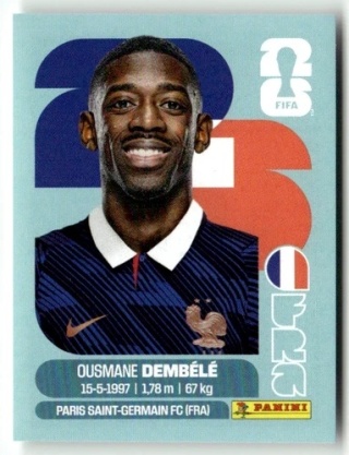 FRA15 Ousmane Dembele Francja Base Naklejki FIFA World Cup 2026 Panini