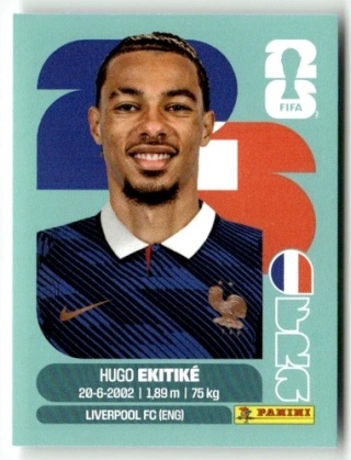 FRA19 Hugo Ekitike Francja Base Naklejki FIFA World Cup 2026 Panini