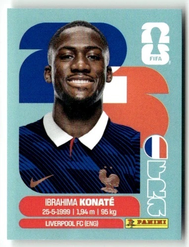 FRA6 Ibrahima Konate Francja Base Naklejki FIFA World Cup 2026 Panini