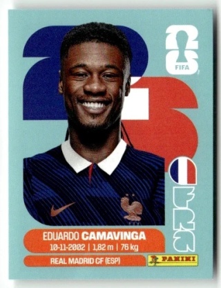 FRA10 Eduardo Camavinga Francja Base Naklejki FIFA World Cup 2026 Panini