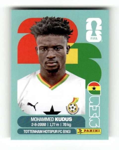 GHA14 Mohammed Kudus Gana Base Naklejki FIFA World Cup 2026 Panini