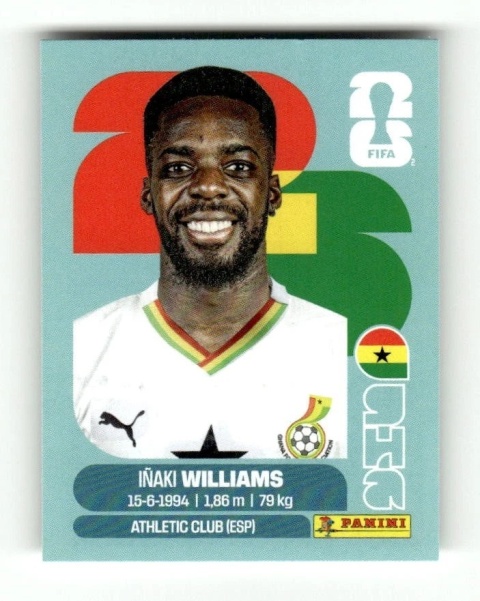 GHA15 Inaki Williams Gana Base Naklejki FIFA World Cup 2026 Panini