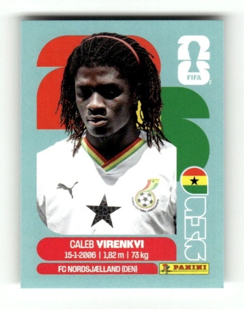GHA8 Caleb Yirenkyi Gana Base Naklejki FIFA World Cup 2026 Panini