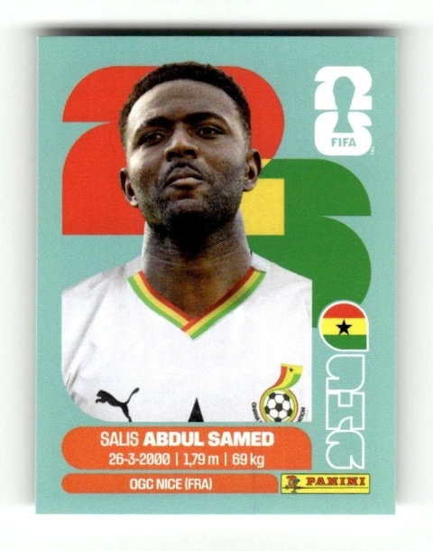 GHA11 Salis Abdul Samed Gana Base Naklejki FIFA World Cup 2026 Panini
