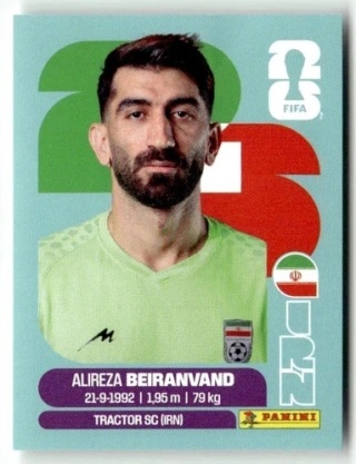IRN2 Alireza Beiranvand Iran Base Naklejki FIFA World Cup 2026 Panini