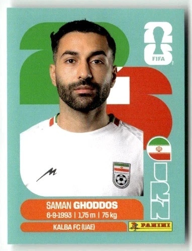 IRN12 Saman Ghoddos Iran Base Naklejki FIFA World Cup 2026 Panini