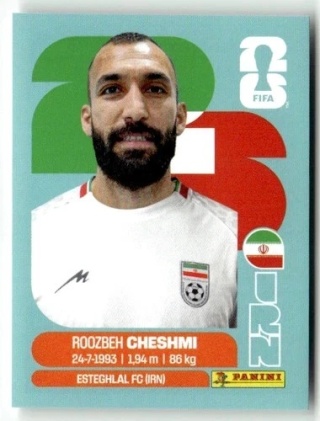 IRN15 Roozbeh Cheshmi Iran Base Naklejki FIFA World Cup 2026 Panini