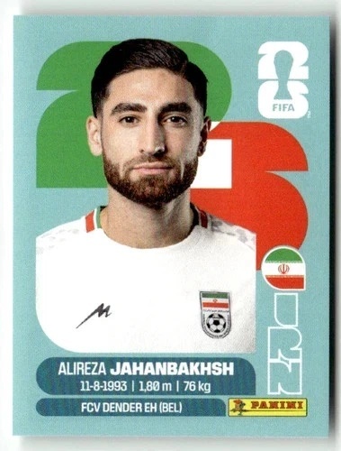 IRN19 Alireza Jahanbakhsh Iran Base Naklejki FIFA World Cup 2026 Panini