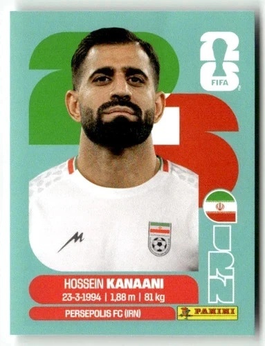 IRN8 Hossein Kanaani Iran Base Naklejki FIFA World Cup 2026 Panini