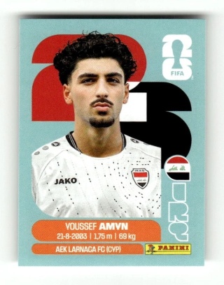 IRQ14 Youssef Amyn Irak Base Naklejki FIFA World Cup 2026 Panini