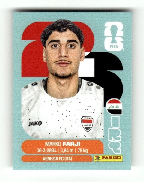 IRQ16 Marko Farji Irak Base Naklejki FIFA World Cup 2026 Panini