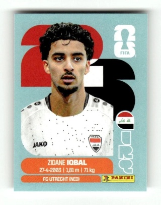 IRQ9 Zidane Iqbal Irak Base Naklejki FIFA World Cup 2026 Panini