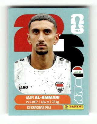IRQ10 Amir Al-Ammari Irak Base Naklejki FIFA World Cup 2026 Panini