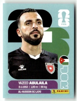 JOR2 Yazeed Abulaila Jordania Base Naklejki FIFA World Cup 2026 Panini