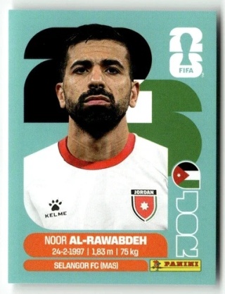 JOR11 Noor Al-Rawabdeh Jordania Base Naklejki FIFA World Cup 2026 Panini