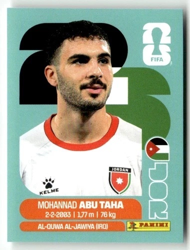 JOR12 Mohannad Abu Taha Jordania Base Naklejki FIFA World Cup 2026 Panini