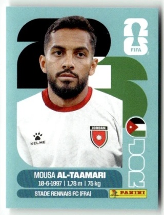 JOR15 Musa Al-Taamari Jordania Base Naklejki FIFA World Cup 2026 Panini