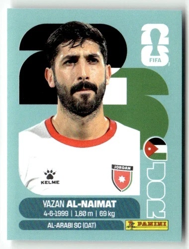 JOR16 Yazan Al-Naimat Jordania Base Naklejki FIFA World Cup 2026 Panini