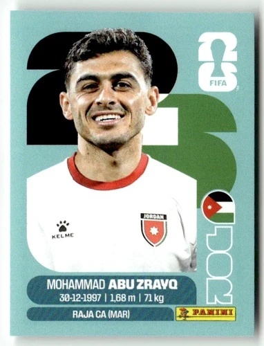 JOR19 Mohammad Abu Zrayq Jordania Base Naklejki FIFA World Cup 2026 Panini