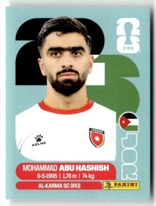 JOR4 Mohammad Abu Hashish Jordania Base Naklejki FIFA World Cup 2026 Panini