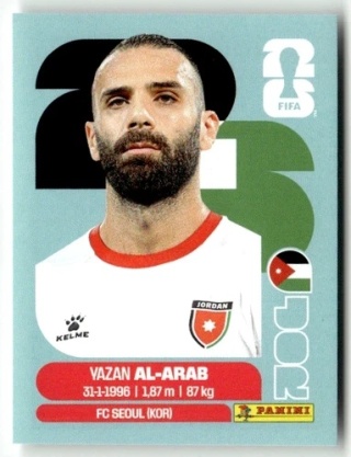 JOR5 Yazan Al-Arab Jordania Base Naklejki FIFA World Cup 2026 Panini