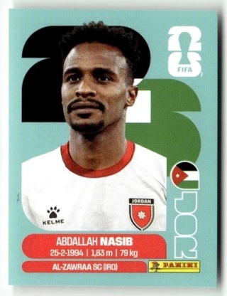 JOR6 Abdallah Nasib Jordania Base Naklejki FIFA World Cup 2026 Panini