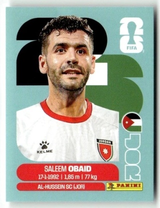JOR7 Saleem Obaid Jordania Base Naklejki FIFA World Cup 2026 Panini