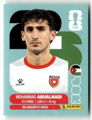 JOR8 Mohammad Abualnadi Jordania Base Naklejki FIFA World Cup 2026 Panini