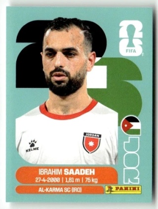 JOR9 Ibrahim Saadeh Jordania Base Naklejki FIFA World Cup 2026 Panini