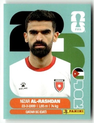 JOR10 Nizar Al-Rashdan Jordania Base Naklejki FIFA World Cup 2026 Panini