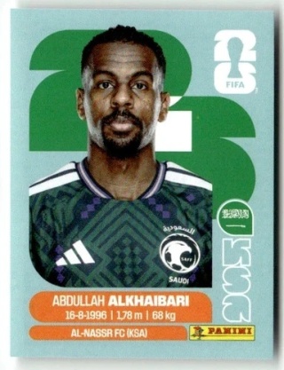 KSA11 Abdullah Alkhaibari Arabia Saudyjska Base Naklejki FIFA World Cup 2026 Panini