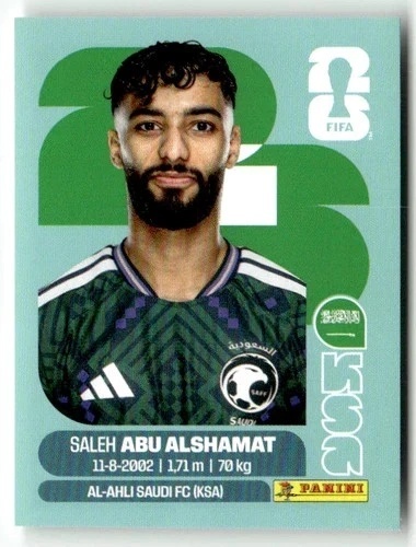 KSA14 Saleh Abu Alshamat Arabia Saudyjska Base Naklejki FIFA World Cup 2026 Panini