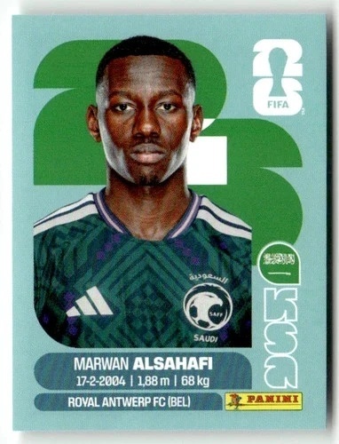 KSA15 Marwan Alsahafi Arabia Saudyjska Base Naklejki FIFA World Cup 2026 Panini