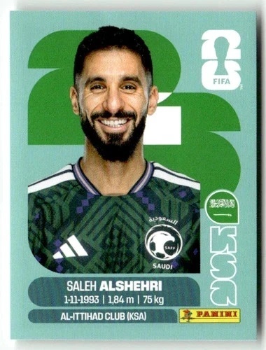 KSA19 Saleh Alshehri Arabia Saudyjska Base Naklejki FIFA World Cup 2026 Panini