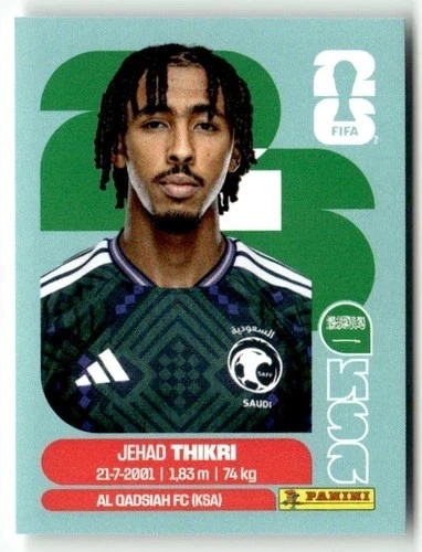 KSA6 Jihad Thakri Arabia Saudyjska Base Naklejki FIFA World Cup 2026 Panini