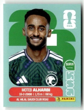 KSA7 Moteb Al-Harbi Arabia Saudyjska Base Naklejki FIFA World Cup 2026 Panini
