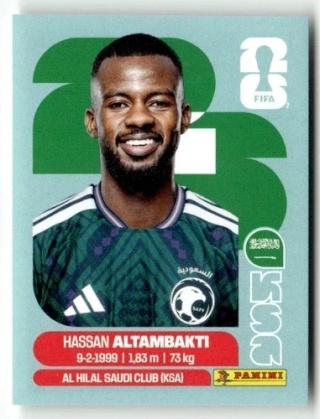 KSA8 Hassan Altambakti Arabia Saudyjska Base Naklejki FIFA World Cup 2026 Panini